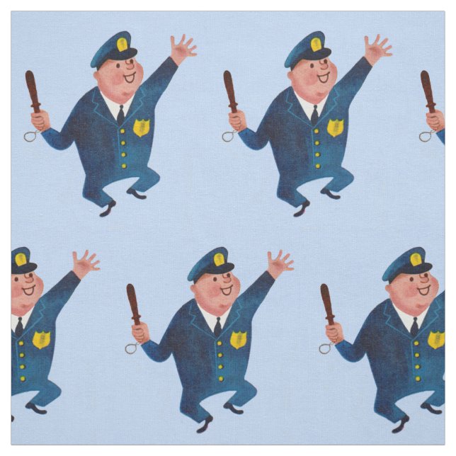 happy cop print fabric (Swatch)