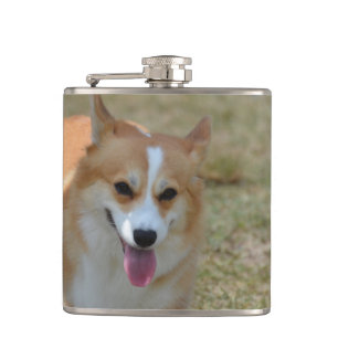 Happy Corgi Hip Flask