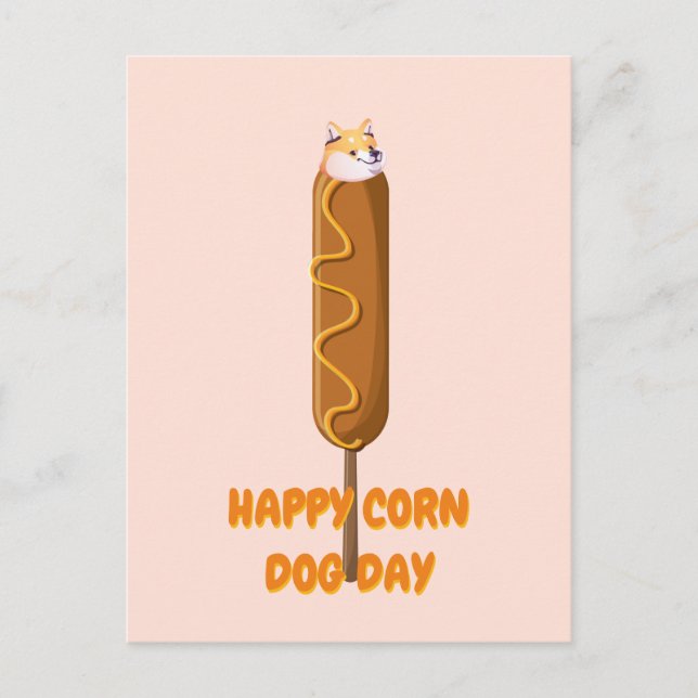 Happy Corn Dog Doge Parody  Postcard (Front)