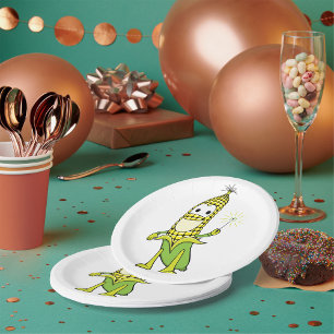 Happy Corn Paper Plate
