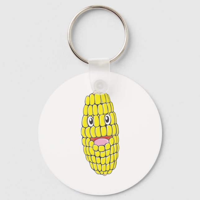 Happy Corn Vegetable Keychain (Front)