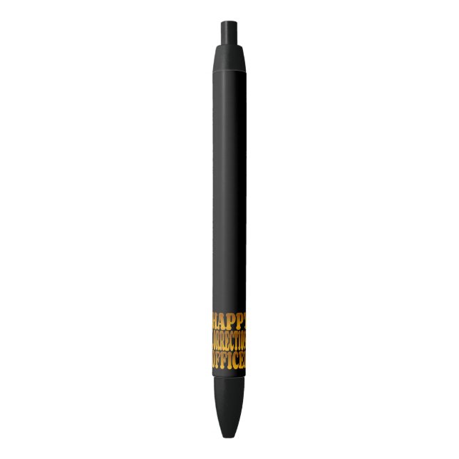 Happy Corrections Officer in Gold Black Ink Pen (Front Vertical)
