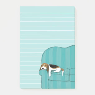 Happy Couch Beagle   Cute Dog Post-it Notes