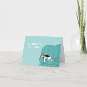 Happy Couch Dog with Customizable Text Card