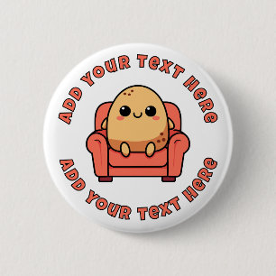 Happy Couch Potato Personalized 2 Inch Round Button