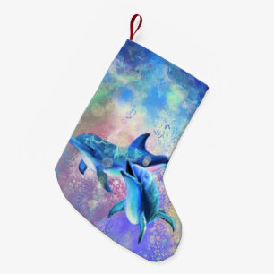 Happy Couple Dolphin Christmas Stocking