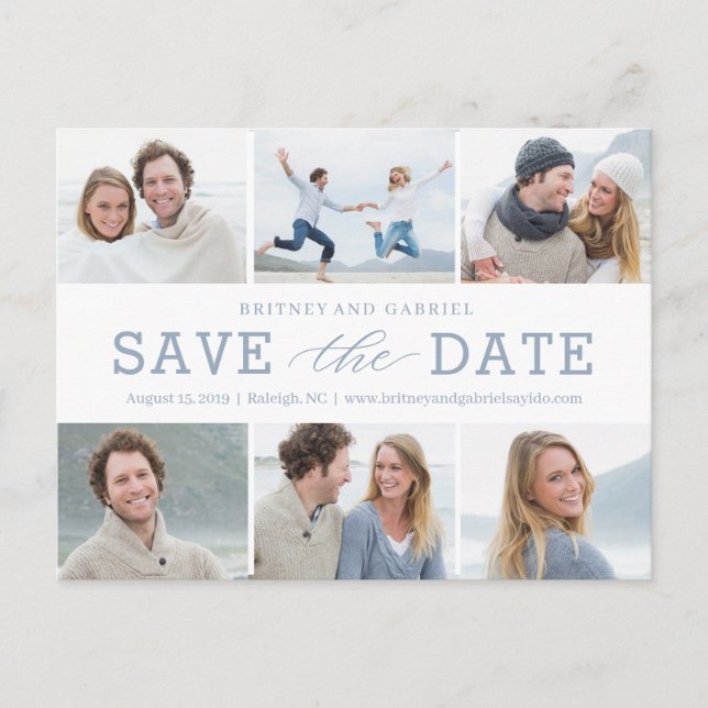 Happy Couple EDITABLE COLOR Save The Date Postcard (Front)