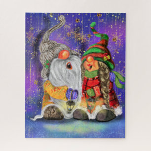 Happy Couple Gnomes Christmas Puzzle