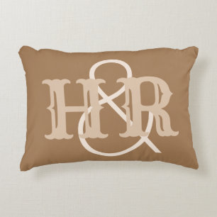 Happy Couple Initials on an Accent Pillow