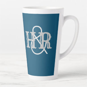 Happy Couple Joint Initials on a Latte Mug