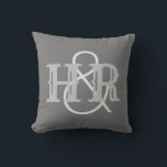 Happy Couple Joint Initials on a Throw Pillow<br><div class="desc">His and hers cushion. The joint initials printed onto this throw pillow make for an ideal wedding gift for a married couple. Incorporates the two initials.</div>