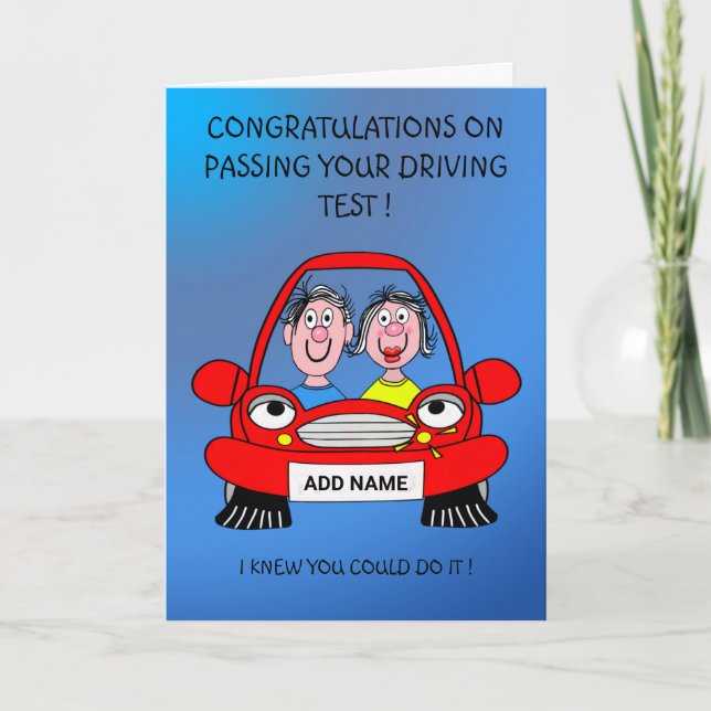 Happy couple, just passed driving test card (Front)