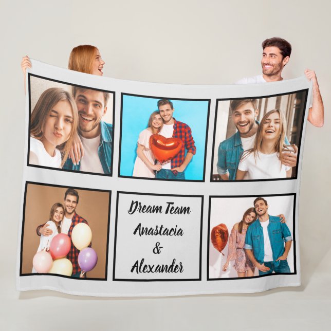 Happy couple modern personalized Valentine photo   Fleece Blanket (In Situ)