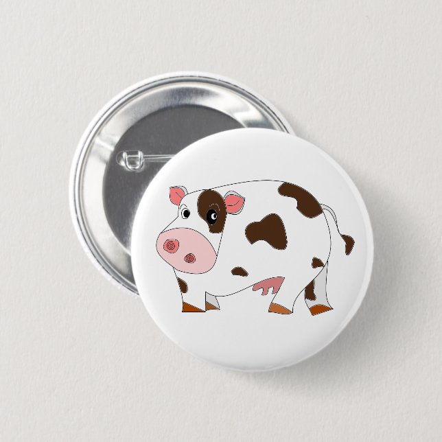 Happy Cow Buttom 2 Inch Round Button (Front & Back)