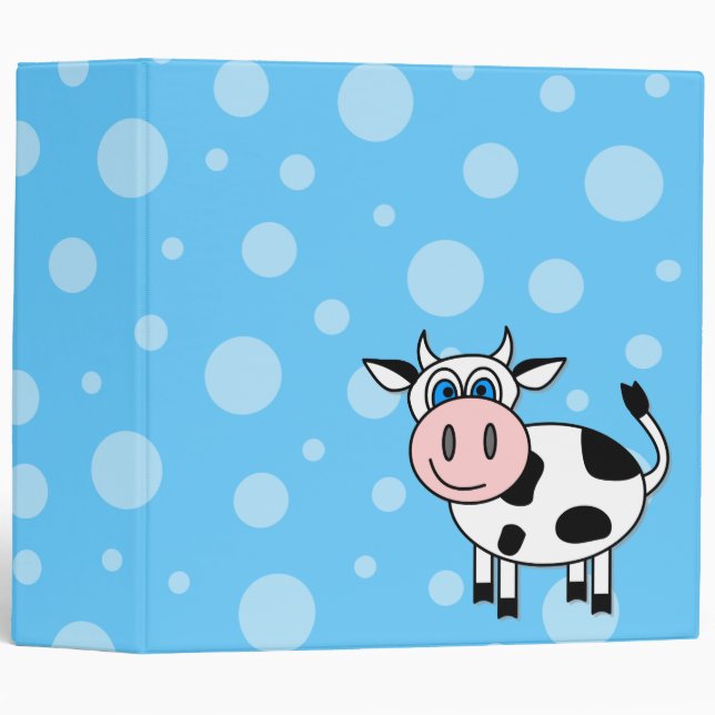 Happy Cow Cartoon Bubble Scrapbook / School Binder (Front/Spine)