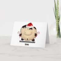 Happy Cow Christmas Card Postcard I Love You