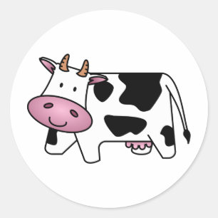 Happy Cow Classic Round Sticker