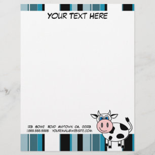 Happy Cow Customizable Letterhead