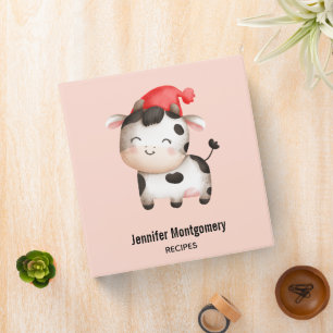Happy Cow in a Cute Red Hat Binder