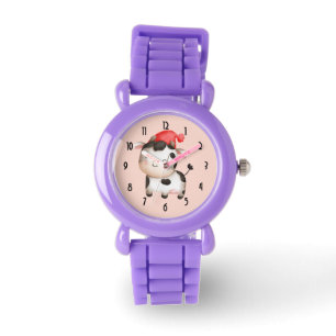 Happy Cow in a Cute Red Hat Watch
