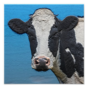 Happy Cow Portrait Photo Print
