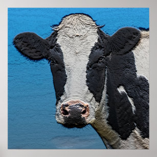 Happy Cow Portrait Poster