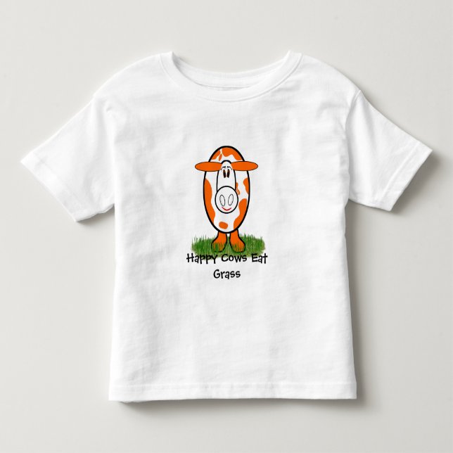 Happy Cows Eat Grass - - Customized - Customized Toddler T-shirt (Front)
