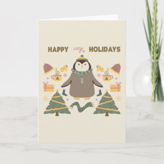 Happy cozy holidays greeting card