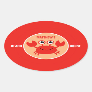 Happy Crab autocollants de texte personnalisés