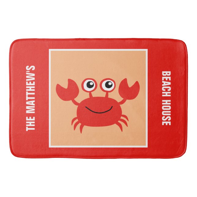 Happy Crab custom bath mat (Front)