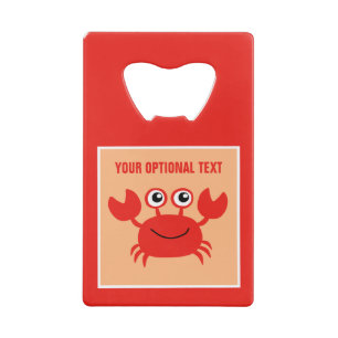 Happy Crab custom bottle opener Wallet Bottle Opener