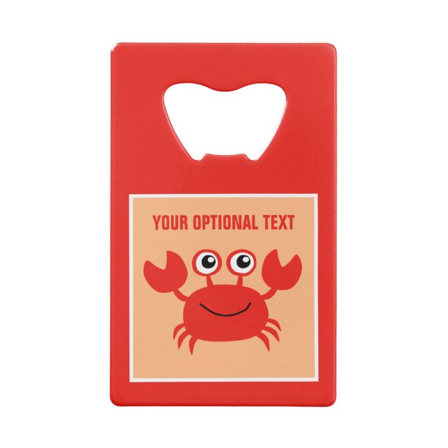 Happy Crab custom bottle opener Wallet Bottle Opener (Back)