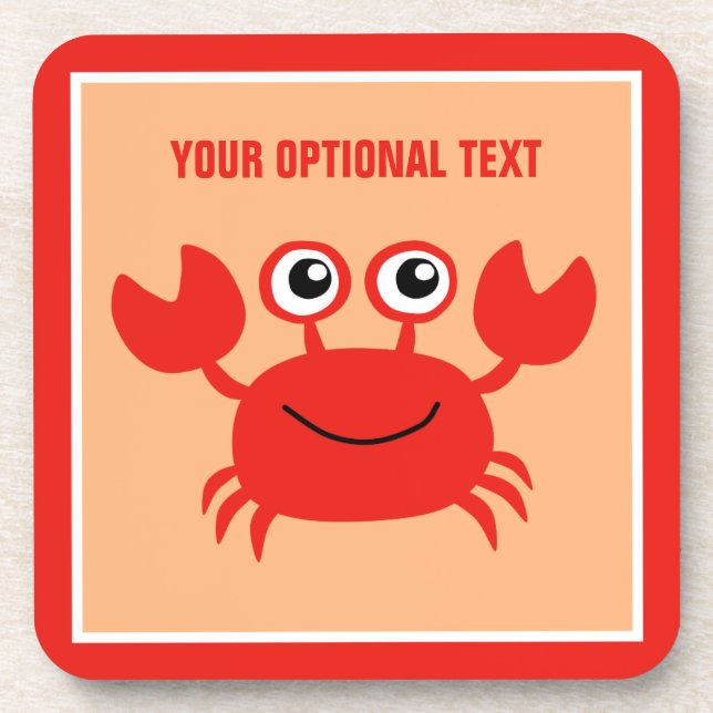 Happy Crab custom coasters (Front)