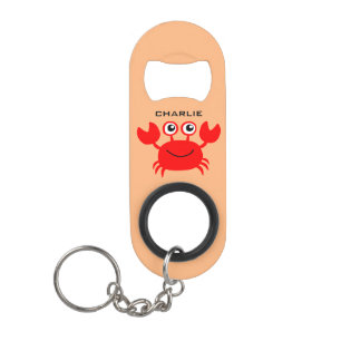 Happy Crab custom monogram bottle opener Keychain Bottle Opener