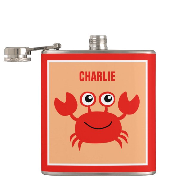 Happy Crab custom monogram flasks (Opened)