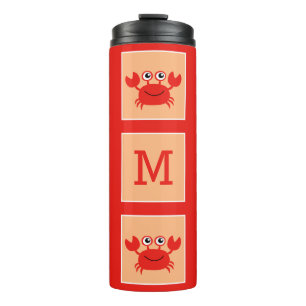 Happy Crab custom monogram tumbler