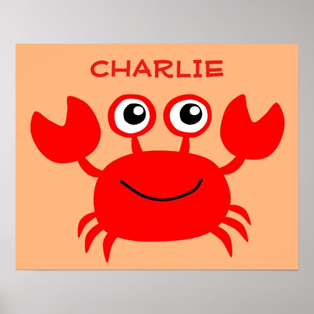 Happy Crab custom name poster (Front)