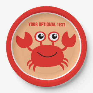 Happy Crab custom paper plates