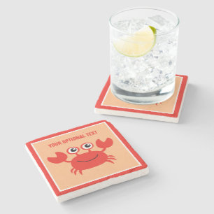 Happy Crab custom stone coaster