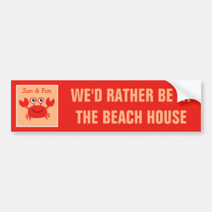 Happy Crab custom text bumpersticker Bumper Sticker