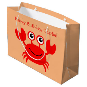 Happy Crab custom text gift bag