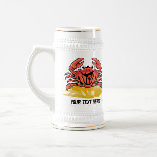 HAPPY CRAB, (EDITABLE ) BEER STEIN