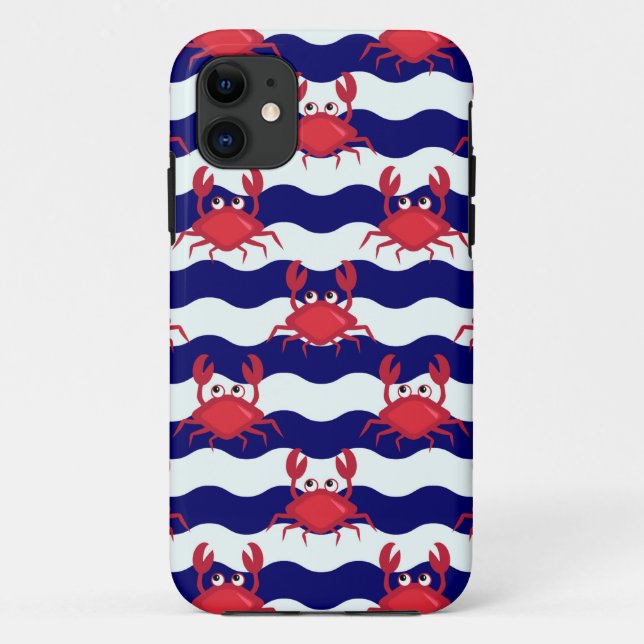 Happy Crabs Pattern Case-Mate iPhone Case (Back)