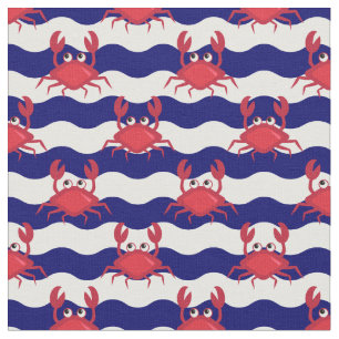 Happy Crabs Pattern Fabric
