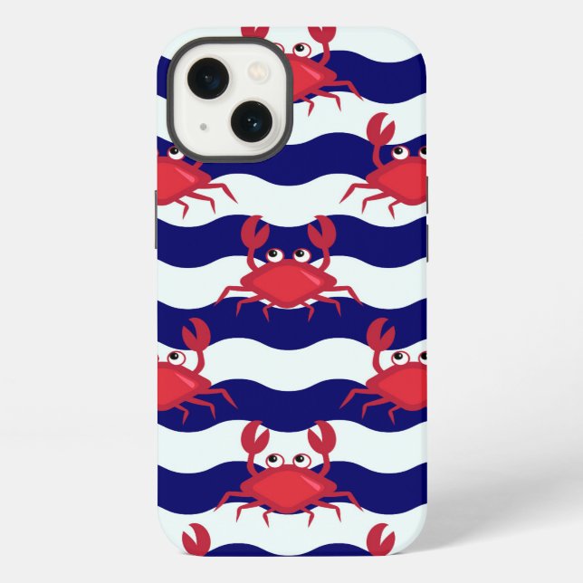 Happy Crabs Pattern iPhone Case (Back)