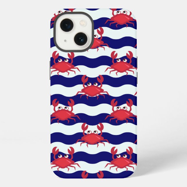 Happy Crabs Pattern iPhone Case (Back)