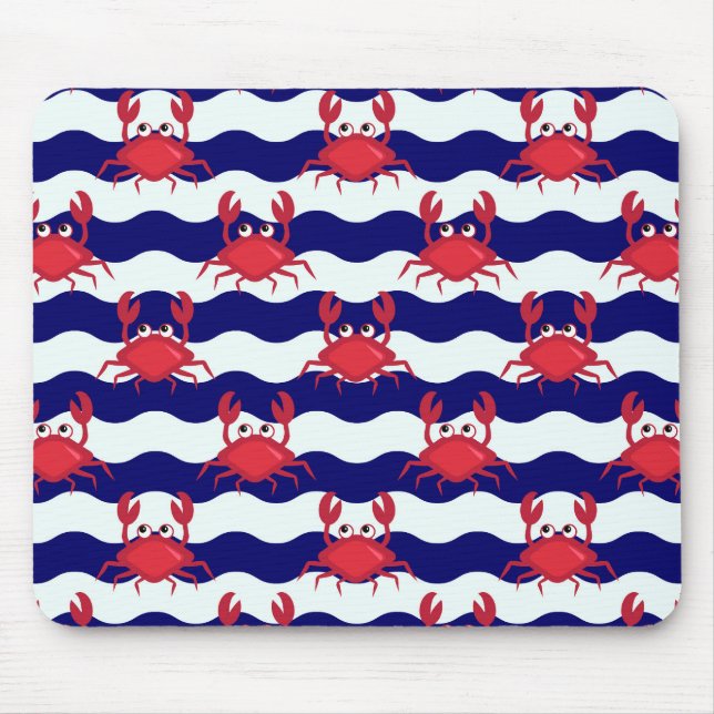 Happy Crabs Pattern Mouse Pad (Front)