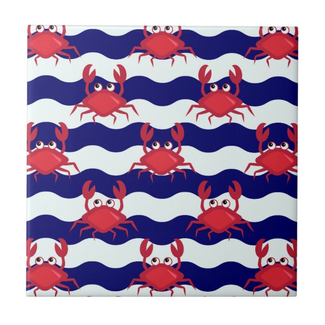 Happy Crabs Pattern Tile (Front)