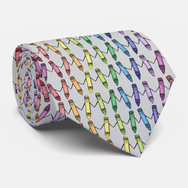 Happy Crayon Pals Neck Tie (Rolled)