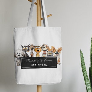 Happy Crazy Cats Dogs Pet Sitter Business Tote Bag